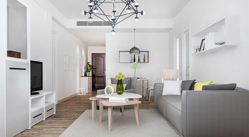 modern eingerichtes Wohnzimmer